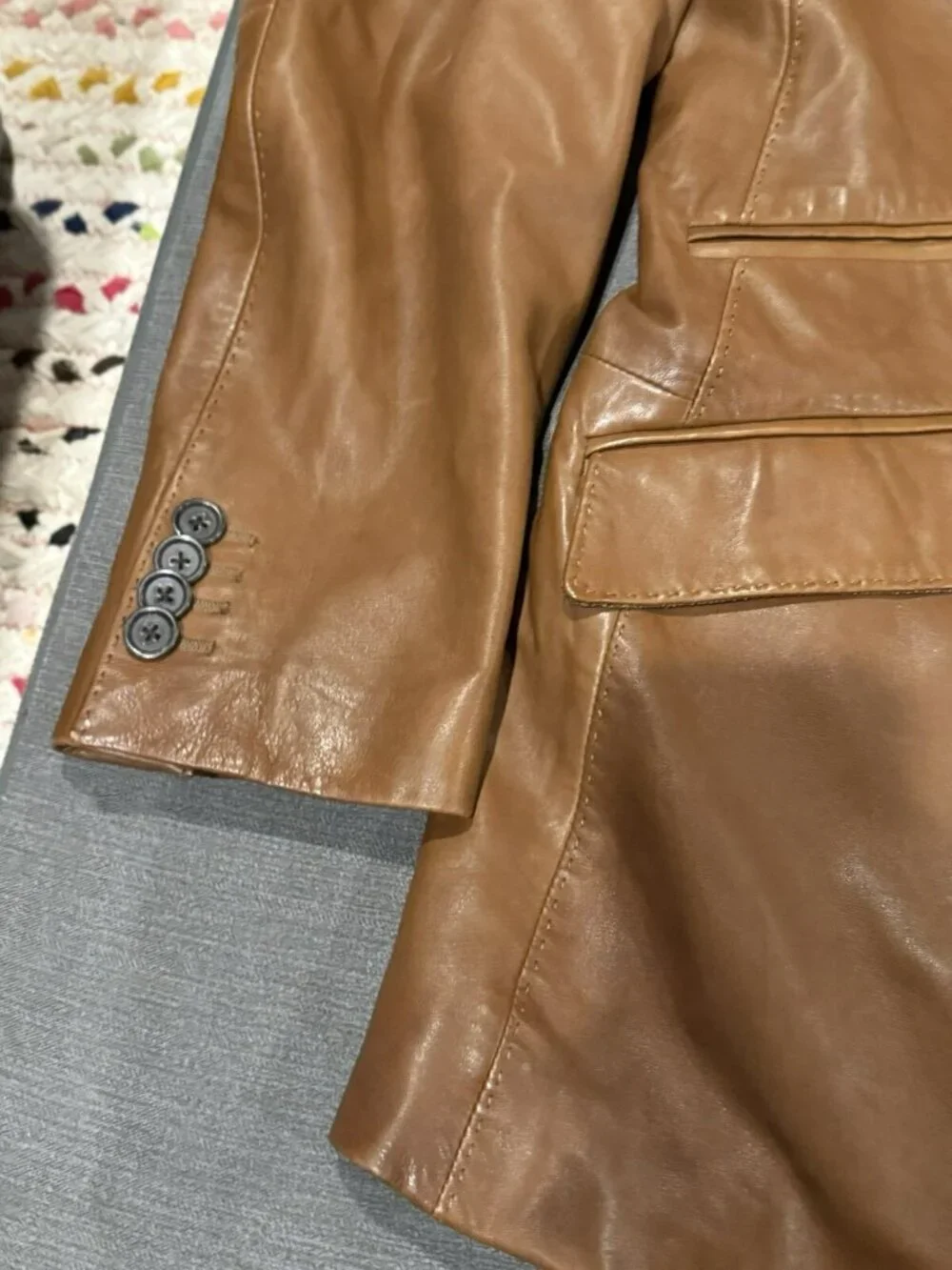Banana Republic Men's Brown 100% Leather 2 Button Sport Coat Jacket SZ 42 Large
